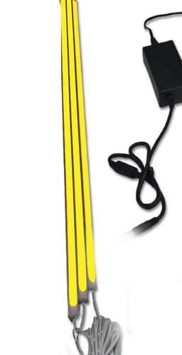 3960 LED Leuchte 3x100cm schwarze Kunststoff Schiene GELB + Netzteil