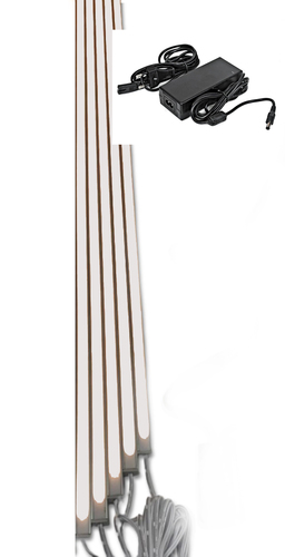 4436 LED Leuchte 5x1m schwarze Kunststoffschiene Netzteil Neutral Wei