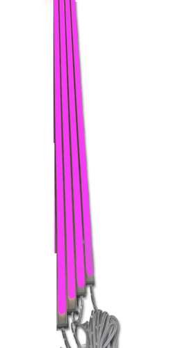 4444 LED Leuchte 4x100cm schwarze Kunststoffschiene Netzteil PINK