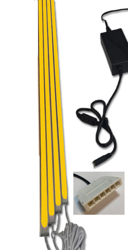 4572 LED Leuchte 4x150cm schwarze Kunststoff Schiene Netzteil Orange