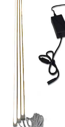 4599 LED Leuchte 3x150cm schwarze Kunststoff Schiene Netzteil KaltWei�