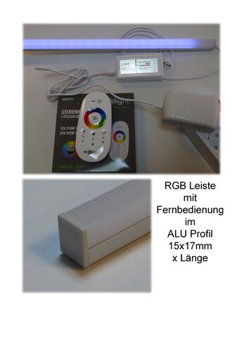 5170 LED ALU Leuchte Aufsatz 1m 5050er LED RGB Fernbedienung +Netzteil