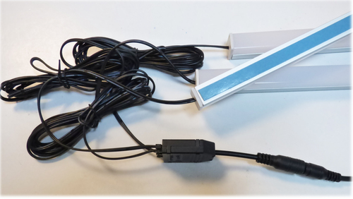 5269 LED ALU Leuchte Aufsatz wei� 3x50cm Fernbed. +Netzteil Orange