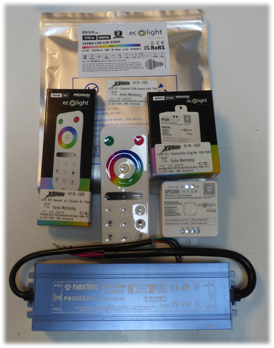 5431 LED IC-Band SET 5m +Netzteil und Contr.+ FB RGB Mehrfarbig