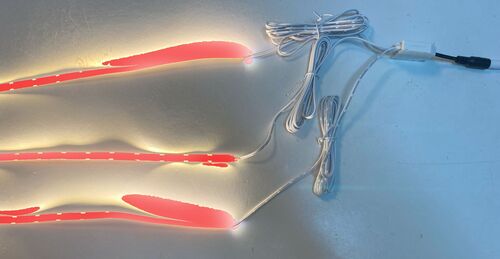 6665 LED Regal Beleuchtung 3x75cm +Netzteil Lichtfarbe Rot