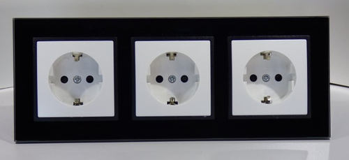 6784 Abelka Nuovo schwarz GLAS 3 x Schukosteck Dose 