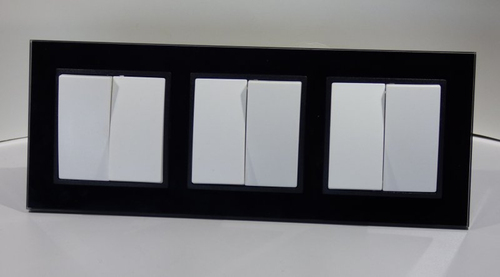 6788 Abelka Nuovo schwarz GLAS 3 x Jalousie Taster 