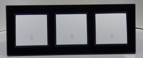 6789 Abelka Nuovo schwarz GLAS 3 x Taster 230 Volt 10 Ampere