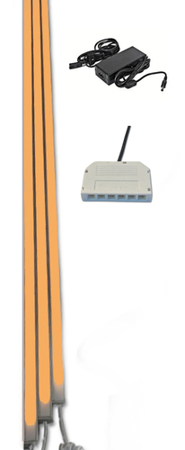 7169 LED Leuchte Kunststoff Schiene wei� 3x125cm ORANGE Komplett-Set