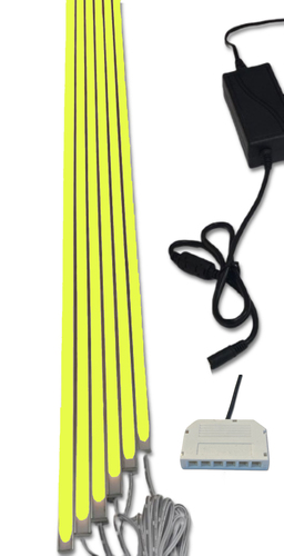 7525 LED Leuchte Kunststoff Schiene wei� 6x100cm Netzteil Gelb