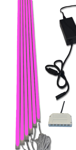 7533 LED Leuchte Kunststoff Schiene wei� 6x100cm Netzteil Pink