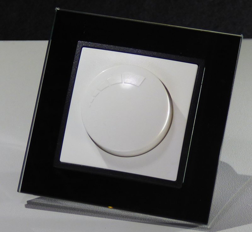 7840 Abelka Nuovo schwarz GLAS 1x Dimmer Ohmsche Last 300 Watt 230V