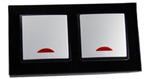 7847 Abelka Nuovo schwarz GLAS 2 x Kontroll Schalter Glimmlampe 250V