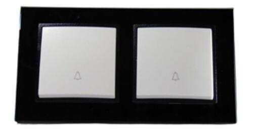 7848 Abelka Nuovo schwarz GLAS 2 x Taster 250 Volt 10 Ampere