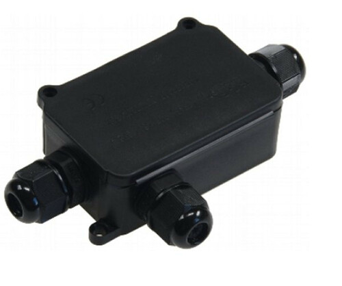 7854 Kabelverbinder Box 3pol. schwarz mit Dichtung IP66 