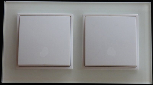 7863 ABELKA Nuovo wei� 2x Taster 250 Volt 10 Ampere Glas