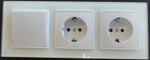 7889 Abelka Nuovo wei� 1x W-Schalter 2x Schuko Steckdose