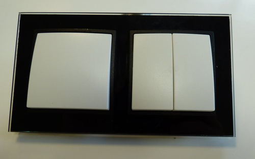 7973 Abelka Nuovo schwarz GLAS Wechsel- + Jalousieschalter