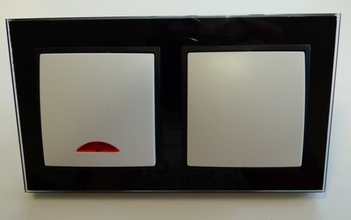 7978 Abelka Nuovo schwarz GLAS Kontroll + Wechsel Schalter 