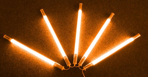 9278 LED Stab Leuchte 5LS 230 Volt 5x10 Watt a 65cm orange