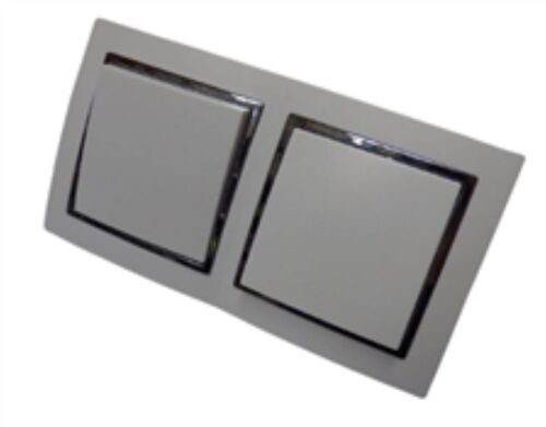 9389 Levina S 2-er Wechsel Schalter silberner Rand