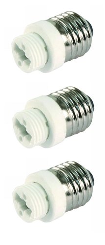 442 Adapter von E-27 auf Sockel G-9 Porzellan 3-er Pack