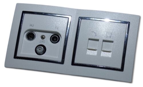 9522 Levina S 2-er 1xAntenne 1x RJ45 + RJ11 silb. Rand 