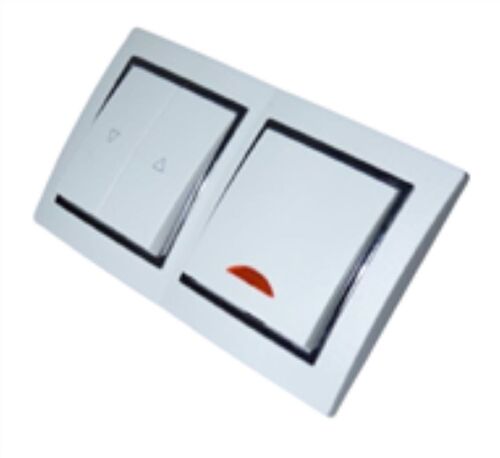 9531 Levina S 2-er 1xKontroll Schalter 1xRolladen Taster silbern Rand