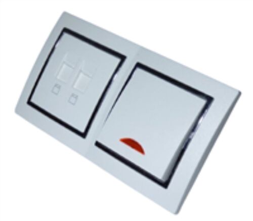 9534 Levina S 2-er 1xKontrol Schalter 1x RJ-45+RJ-11 Netz +Telfon silb