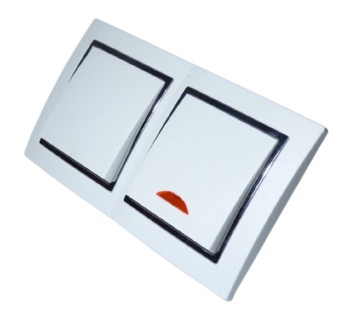 9537 Levina S 2-er 1x Kontrol 1x Taster silberner Rand