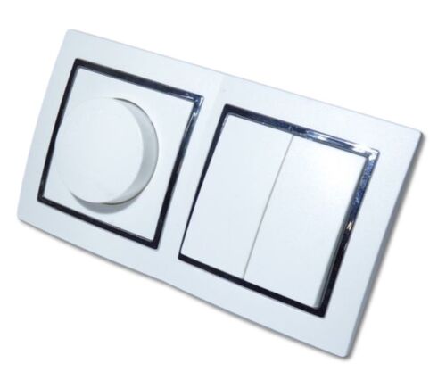 9541 Levina S 2-er 1 x Serien 1 x Dimmer 7-110 Watt silberner Rand