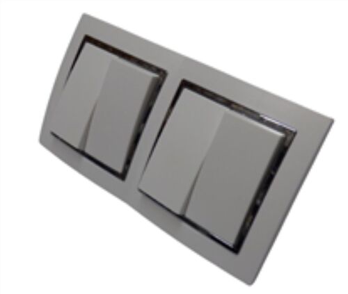9547 Levina S 2-er Serienschalter silberner Rand