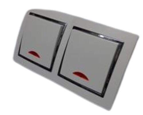 9548 Levina S 2-er Kontroll Schalter silberner Rand