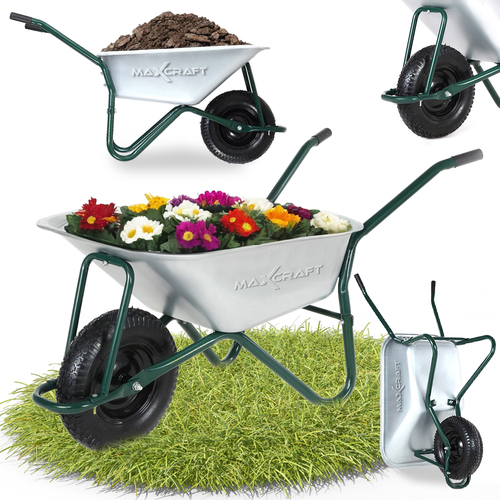 MAXCRAFT Schubkarre / Bauschubkarre Luftbereifung 250 kg 100 L - Gr�n