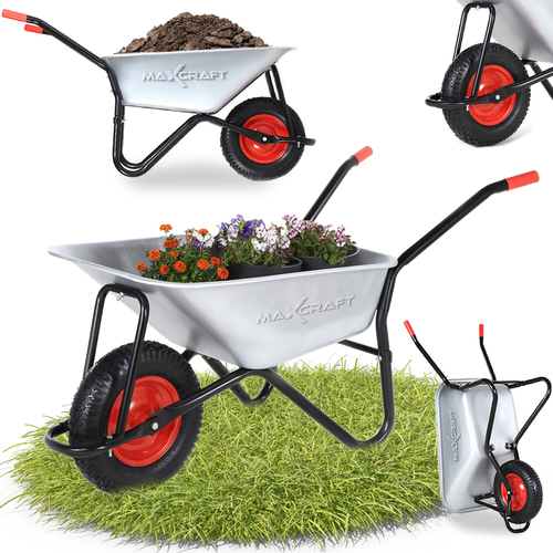 MAXCRAFT Schubkarre / Bauschubkarre Luftbereifung 250 kg 100 L - Schwarz