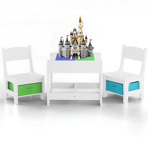 Baby Vivo Kindersitzgruppe mit multifunktionalem Tisch und 2 St�hlen aus Holz - Moritz