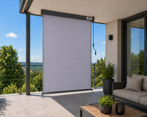 Strattore Ausziehbare Senkrechtmarkise / Vertikalmarkise 120 x 250 cm - Hellgrau