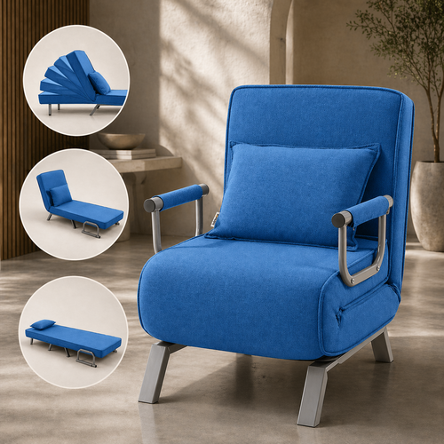Makika Schlafsessel Schlafsofa Ted klappbar in Blau