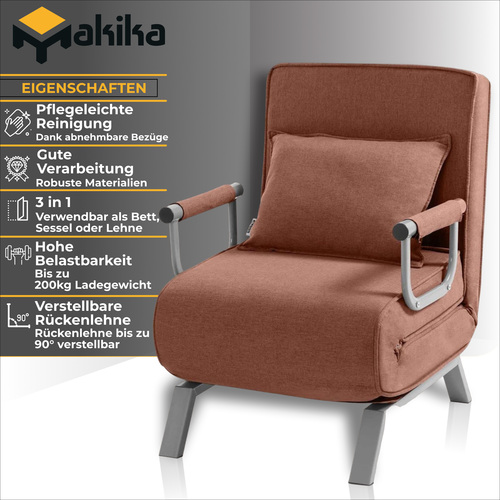 Makika Schlafsessel Schlafsofa Ted klappbar - verschiedene Farben 