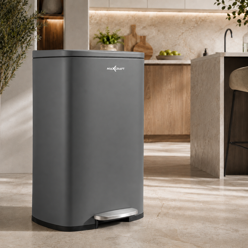 MAXCRAFT M�lleimer / Treteimer mit Soft Close Deckel - 50 Liter in Grau
