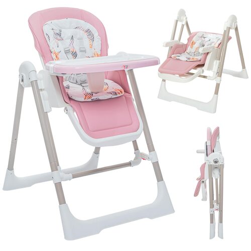 Baby Vivo 3in1 Kinderhochstuhl / Babywippe h�henverstellbar f�r Kinder - Lulu in Rosa