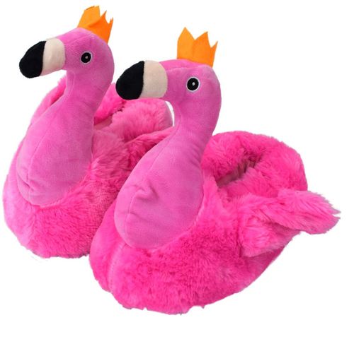 Flamingo Kuschel Fun Hausschuhe pink 31/32 - 41/42 f�r Kinder und Erwachsene