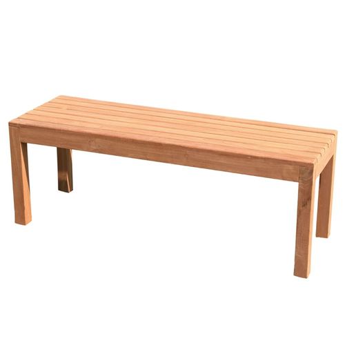Teakholz Wartebank 120cm Gartenbank aus Teak Parkbank Sitzbank Holzbank Bank