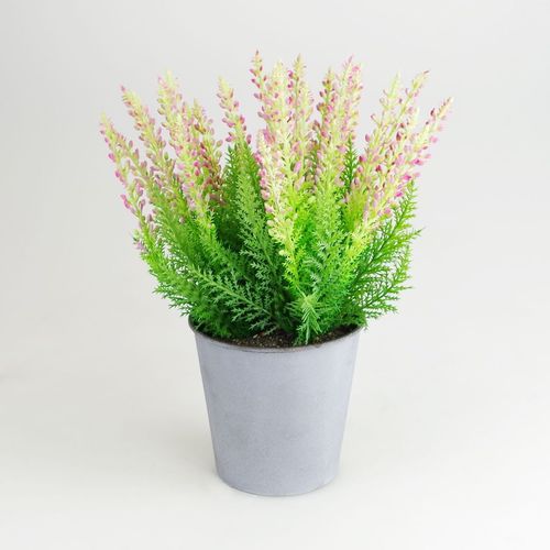 Heidekraut k�nstliche Erika 31cm im Zinktopf lila, pink oder rosa Dekopflanze 