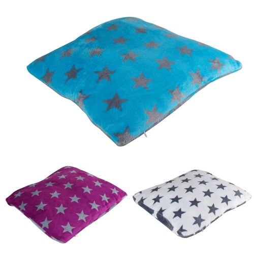 Dekokissen Mikrofaser Flanell Sterne 45x45cm Wendeoptik Sofakissen Couchkissen