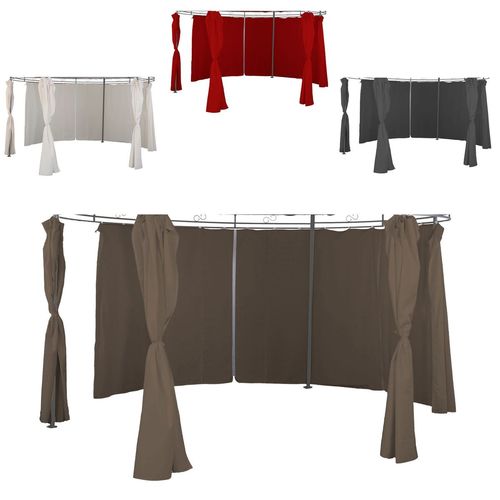 Seitenteile f�r Pavillon rund 3,5m 6er Set Polyester beige rot grau taupe