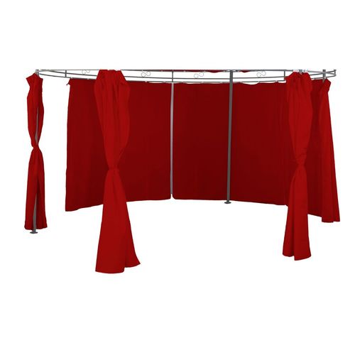 Seitenteile f�r Pavillon rund 3,5m 6er Set Polyester beige rot grau taupe 