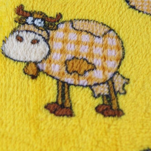 Kuscheldecke Microfaser K�he gelb / pink / blau Babydecke 100x150cm Kinderdecke 