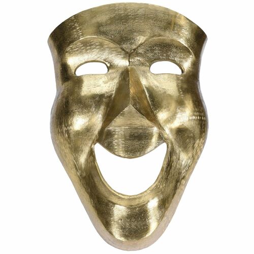 Wanddeko Maske 46cm Alu silber oder gold Wandbild Wanddekoration Karnevalsmaske 