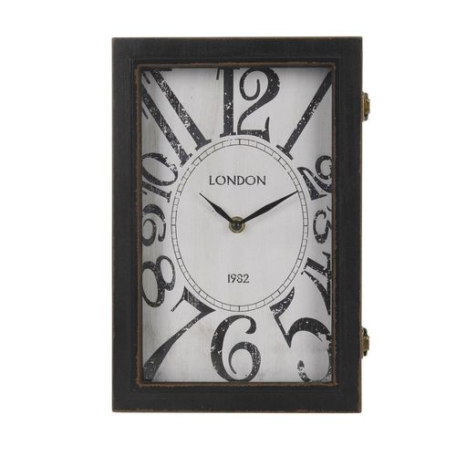Wanduhr schwarz oder wei� mit 30x20cm Kasten Holz Tischuhr Standuhr Uhrenschrank 